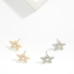 Wholesale rhinestone Studded Star Stud Earrings L