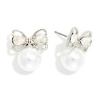 Wholesale metal Rhinestone Butterfly Pearl Post Drop Earrings L