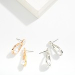 Wholesale metal Pearl Oyster Post Drop Earrings Pearlescent Flower Post L