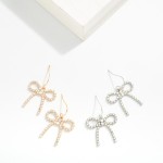Wholesale rhinestone Studded Bow Drop Earrings L