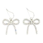 Wholesale rhinestone Studded Bow Drop Earrings L