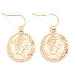 Wholesale metal Coin Drop Earring L