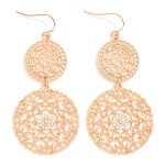 Wholesale linked Metal Filigree Circles Drop Earrings l