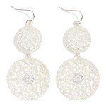 Wholesale linked Metal Filigree Circles Drop Earrings l