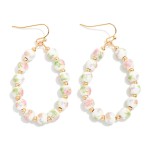 Wholesale chinoiserie Bead Beaded Teardrop Earrings L