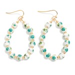 Wholesale chinoiserie Bead Beaded Teardrop Earrings L
