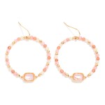 Wholesale faceted Bead Beaded Hoop Drop Earrings Glass Crystal Detail
