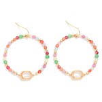 Wholesale faceted Bead Beaded Hoop Drop Earrings Glass Crystal Detail