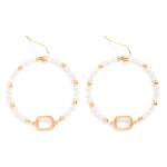 Wholesale faceted Bead Beaded Hoop Drop Earrings Glass Crystal Detail