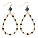 Wholesale beaded Teardrop Earrings Plus Cross Detail L