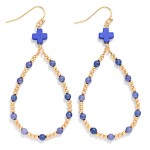 Wholesale beaded Teardrop Earrings Plus Cross Detail L