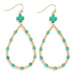 Wholesale beaded Teardrop Earrings Plus Cross Detail L