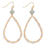 Wholesale beaded Teardrop Earrings Plus Cross Detail L