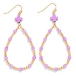 Wholesale beaded Teardrop Earrings Plus Cross Detail L