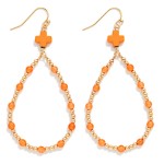 Wholesale beaded Teardrop Earrings Plus Cross Detail L