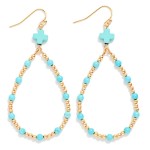 Wholesale beaded Teardrop Earrings Plus Cross Detail L