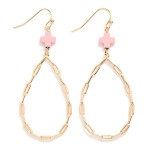 Wholesale paperclip Chain Teardrop Drop Earring Plus Cross L