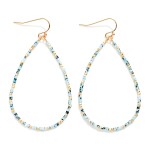 Wholesale seed Beaded Teardrop Hoop Drop Earring L