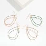 Wholesale seed Beaded Teardrop Hoop Drop Earring L