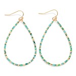 Wholesale seed Beaded Teardrop Hoop Drop Earring L