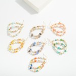 Wholesale beaded Teardrop Earrings Marbled Stone Pearls Gold Tones L