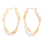 Wholesale flat Wavy Metal Hoop Earrings L