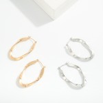 Wholesale flat Wavy Metal Hoop Earrings L