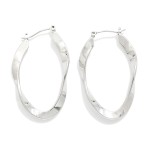 Wholesale flat Wavy Metal Hoop Earrings L
