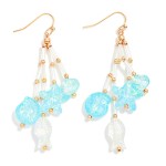 Wholesale tube Bead Iridescent Beach Bead Tassel Drop Earrings L
