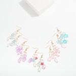 Wholesale tube Bead Iridescent Beach Bead Tassel Drop Earrings L