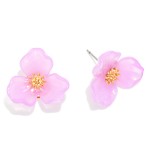 Wholesale acetate Flower Stud Earrings L