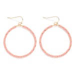 Wholesale tube Beaded Hoop Drop Earrings Metal Stations L