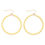 Wholesale tube Beaded Hoop Drop Earrings Metal Stations L