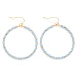 Wholesale tube Beaded Hoop Drop Earrings Metal Stations L