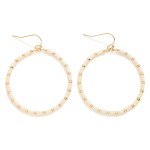 Wholesale tube Beaded Hoop Drop Earrings Metal Stations L