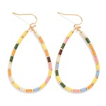 Wholesale tube Beaded Teardrop Drop Earrings Metal Stations L