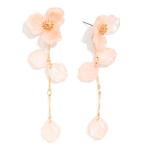 Wholesale acetate Flower Linked Petals Post Drop Earrings L