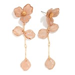 Wholesale acetate Flower Linked Petals Post Drop Earrings L