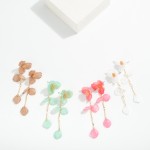 Wholesale acetate Flower Linked Petals Post Drop Earrings L