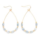 Wholesale wire Teardrop Earrings Faceted Cylinder Beads L