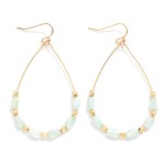 Wholesale wire Teardrop Earrings Faceted Cylinder Beads L