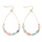 Wholesale wire Teardrop Earrings Faceted Cylinder Beads L