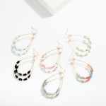 Wholesale wire Teardrop Earrings Faceted Cylinder Beads L