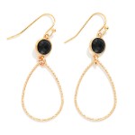 Wholesale textured Metal Teardrop Drop Earrings Glass Crystal Detail L