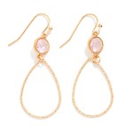 Wholesale textured Metal Teardrop Drop Earrings Glass Crystal Detail L