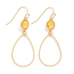 Wholesale textured Metal Teardrop Drop Earrings Glass Crystal Detail L