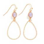 Wholesale textured Metal Teardrop Drop Earrings Glass Crystal Detail L