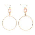 Wholesale glass Crystal Metal Hoop Drop Earrings L