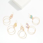 Wholesale glass Crystal Metal Hoop Drop Earrings L
