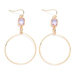 Wholesale glass Crystal Metal Hoop Drop Earrings L